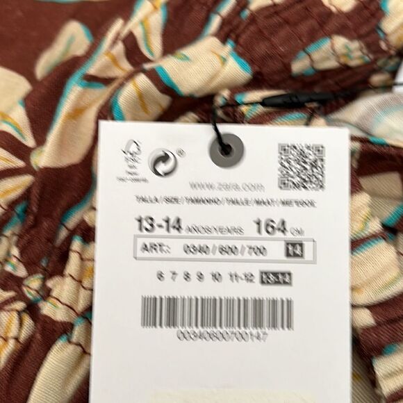 ZARA Kids | Brown | SMOCKED PRINTED JUMPSUIT - Picture 4 of 4